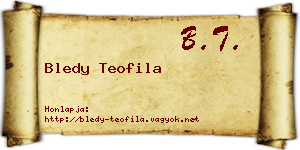 Bledy Teofila névjegykártya